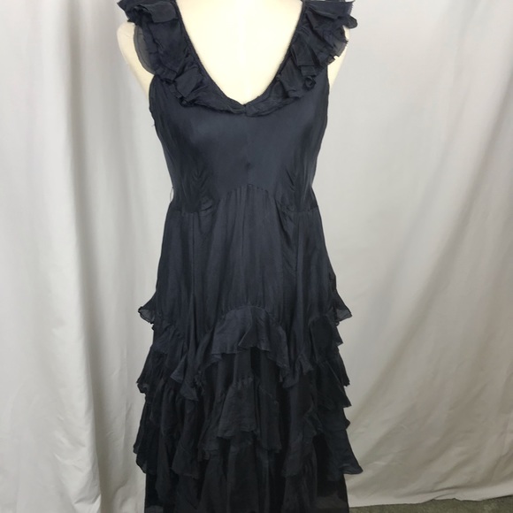 Dkny Dresses & Skirts - DKNY | Black Silk Ruffled Tiered Dress Size 8